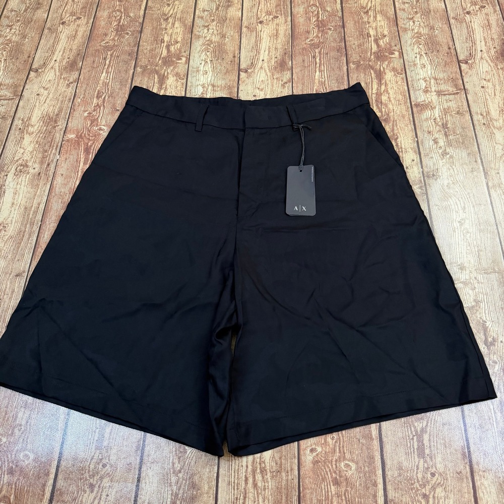 Armani Exchange Tonal Camo Chino Shorts Mens Size 32 Black Lightweight NWT